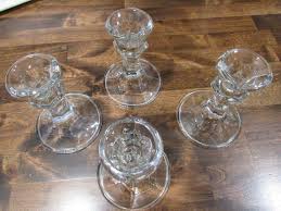 Clear Glass Taper Candle Holders Vintage - 4 Holders | eBay