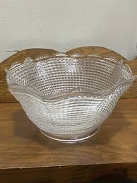 Antique Vintage Holophane Ribbed Ruffled Edge Clear Glass Shade 4” Fitter | eBay