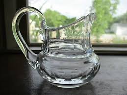 Vtg Clear Glass Mini Creamer Syrup Pitcher - Panel/Thumbprint - Applied Handle | eBay