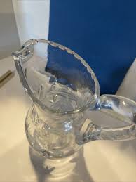 Vintage Crystal Thumbprint & Diamond Pattern Pitcher In Excellent Condition | eBay