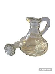 Vintage Anchor Hocking Cruet Pressed Glass Stopper Oil ...