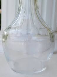 Vintage Etched Clear Glass Decanter | 10.75" Tall Banded Etched Floral and Foliage Decanter With Glass Stopper - Etsy