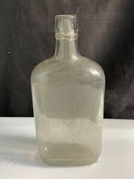 Vintage Cork Top Embossed Glass FULL PINT IV Bottle Clear ...