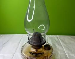 Vintage Amber Glass Miniature Oil Lamp Clear Hurricane Globe 10 Inch Minor Rusting on Brass From Aging - Etsy