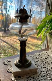 Antique 1857-1863 | Boston & Sandwich Glass Company | "plain Font" With Brass and Marble Base | Oil/hurricane/kerosene Lamp - Etsy Australia