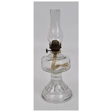 Glass Oil Lamp Small With Chimney And Original Wick Mantel. For Sale at Ruby Lane