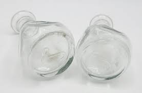 Vintage Thumb Print Design Clear Glass Bud Vases Pair of Small Bottles | eBay