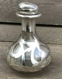 Antique Art Nouveau Sterling SIlver Overlay Glass Perfume Bottle | eBay