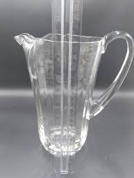 Vintage Profiles Etched Leaves Handblown Pitcher. Romania | eBay
