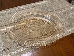 Vintage 1930 Macbeth-Evans Pink Depression Glass PETALWARE Oval Platter Tray | eBay