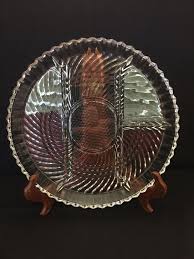Vintage Glass Divided Platter - Etsy Polska