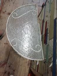 Beautiful Vintage 1960s Wrought Iron & Glass Semicirclar Garden / Hall Table | eBay UK