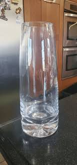 Crystal clear Hand blown glass tall vase | eBay