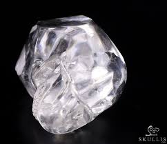 Clear 4.4" Quartz Rock Crystal Carved Crystal Skull Wand ...