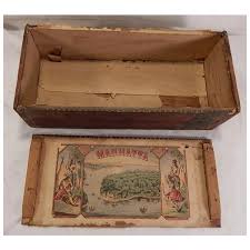 Rare 100 Ct Manhatta Antique Wooden Cigar Box. For Sale at ...
