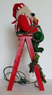 Vtg Santa Helper Elf on Step Ladder Christmas Animation 14 ...