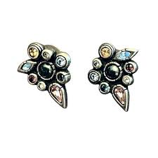 Patricia Locke | Jewelry | Patricia Locke Silver Tone Handmade Usa Multicolor Crystal Earrings Nwt | Poshmark