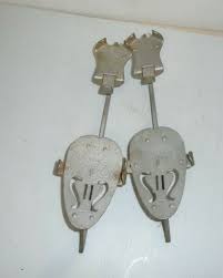Vtg Steel Metal Ice Skates Clamp-On Retro Art Decor Antique ...