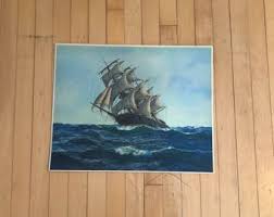 Vintage Tall Ship Print: "good Breeze" by Donald Brett, 1970s ...