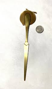 Brass Letter Opener With a Peach Design, Peach Letter Opener ...