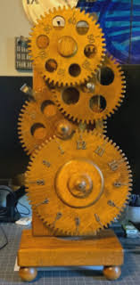 Rare Vintage Clockwork Inc Oak Wood Gear Clock Synchron Motor Steampunk | eBay