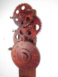 Contemporary Modern Sculptural Gear Clock by Clockwork Inc. For Sale at 1stDibs | wooden gear clocks for sale, clockwork clock, wooden gear clock for sale