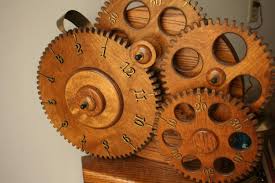 SPRING SALE - Working, Clockwork Inc.,brass & Carved Wood Gears Mantel Clock., Mid Century 1970s, High End Furniture, Gear, Steampu - Etsy