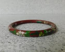 Vintage Set of 4 Cloisonne Bangle Bracelets, Stackable Enamel Floral Bracelets, Stacked Enamel Bracelets - Etsy