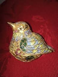 RARE VINTAGE CLOISONNE NYCO ENAMELED METAL GOLDTONE ...