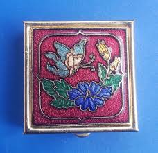 Vintage Gold Tone Pill Box with Floral / Butterfly Design. 2 ...