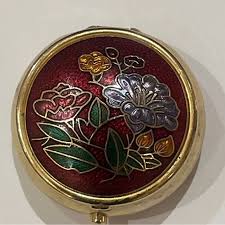 None | Accessories | Vtg Red Enamel Cloisonne Pill Trinket ...