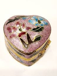 Chinese Vintage Enamel Cloisonne Hinged Pill Box Purple Color with Flower | eBay