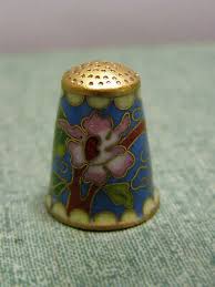 Vintage Lot of 12 Thimbles Glass Case Sewing Wedgwood Pope, Cloisonne, Spode | eBay