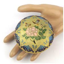Vintage Chinese Enamel Gilded Treasure Trinket Box. For Sale ...
