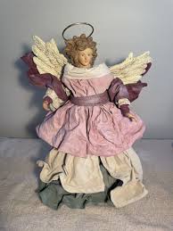 Vintage Angel Christmas Tree Topper Table Ornament Cloth ...