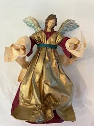 Large Angel Tree Topper or Table Ornament, Vintage Stiffened ...