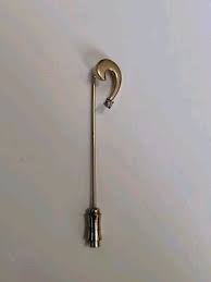 Vintage Stick Pin Half Heart Gold Tone Metal 2.25" J2-2 | eBay