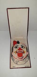 ANTIQUE TOILETTE NOVELTY LITHO CLOWN EPHEMERA FOLDER "REA ...