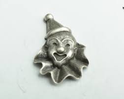 Circus Clown Charm Stamping, Antique Silver or Antique Gold ...