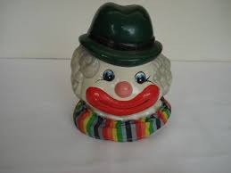 60'S? VINTAGE PLASTER CLOWN COIN BANK | eBay