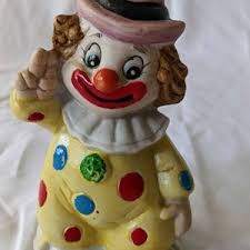 Colorful Vintage Ceramuc Circus Clown Bell Figure W/ringer Polka Dots - Etsy