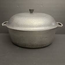 Vintage Club Aluminum Hammered Cookware Roasting Pan Dutch ...