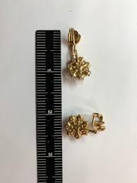 Vintage Retro Gold Natural Opal Earrings Gem Stone, circa ...