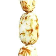 10 Preciosa Czech Glass Butter Pecan White Brown 14x8mm Wavy ...