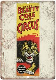 Beatty Cole Bros Circus Poster Ad 12" x 9" Reproduction ...