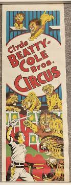 Vintage Clyde Beatty Cole Bros Circus Poster - Lion &Tiger ...