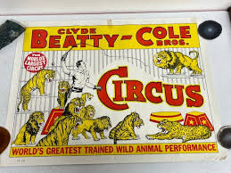 Vintage Rare 1972 Clyde Beatty-cole Bros Circus Poster Big ...