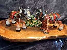 Vintage Pair of 9.5” Porcelain Clydesdale Figurines ...