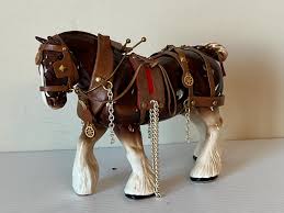 Large Brown Horse Figurine, Shire Horse Decor, Clydesdale ...