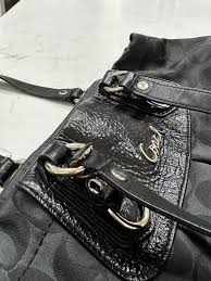 Coach Ashley Black Signature Bag | Mercari